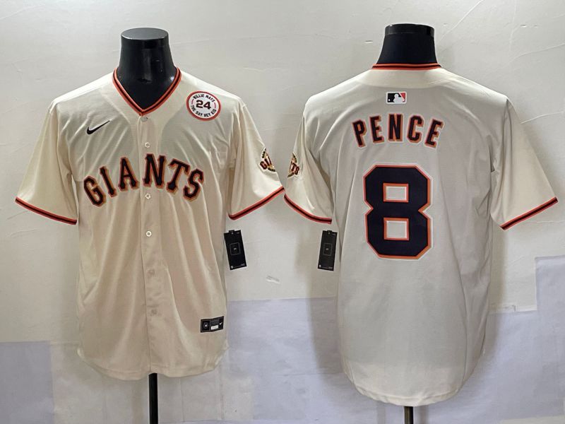 Men 2025 San Francisco Giants #8 Pence Cream Game Nike MLB Jersey style 7->youth mlb jersey->Youth Jersey